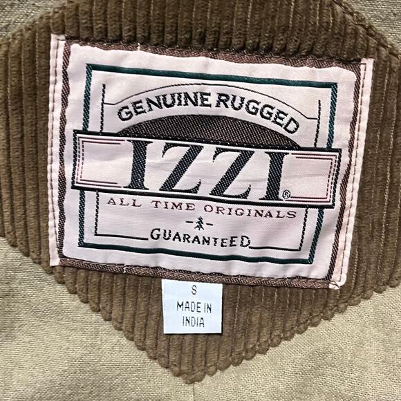 VTG IZZI Brown Corduroy Sherpa Lined Barn Coat Jacket Size Small Work Rugged - Picture 8 of 9